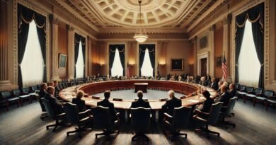 AI-generated illustration showing U.S. Senate members.